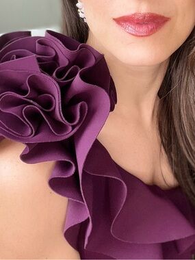 Chiara Boni Couture in Rich Purple Asymmetrical New Sz 4 , 40